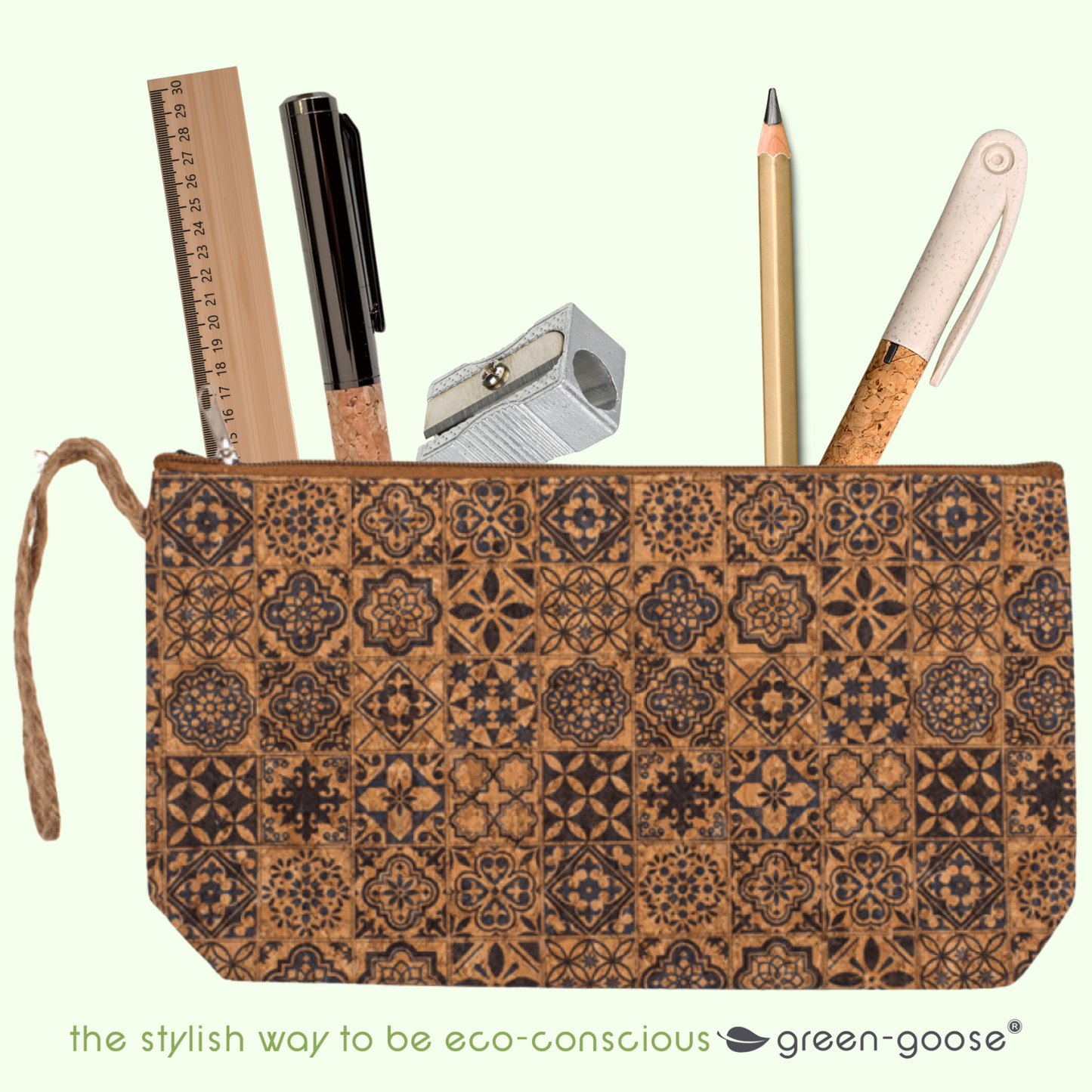 green-goose Kurk Make-up Tasje - Franse Tegel