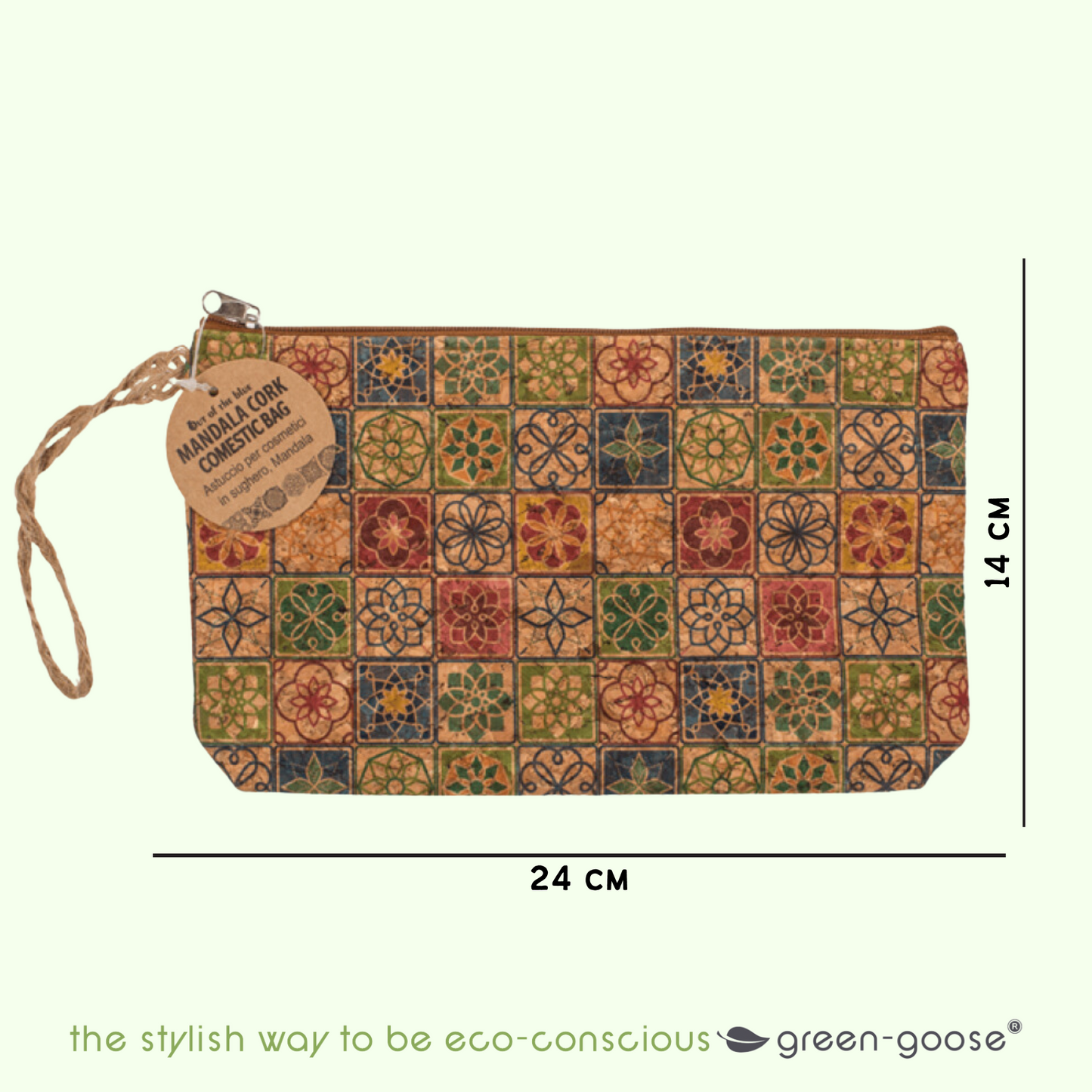 green-goose Kurk Make-up Tasje - Franse Tegel
