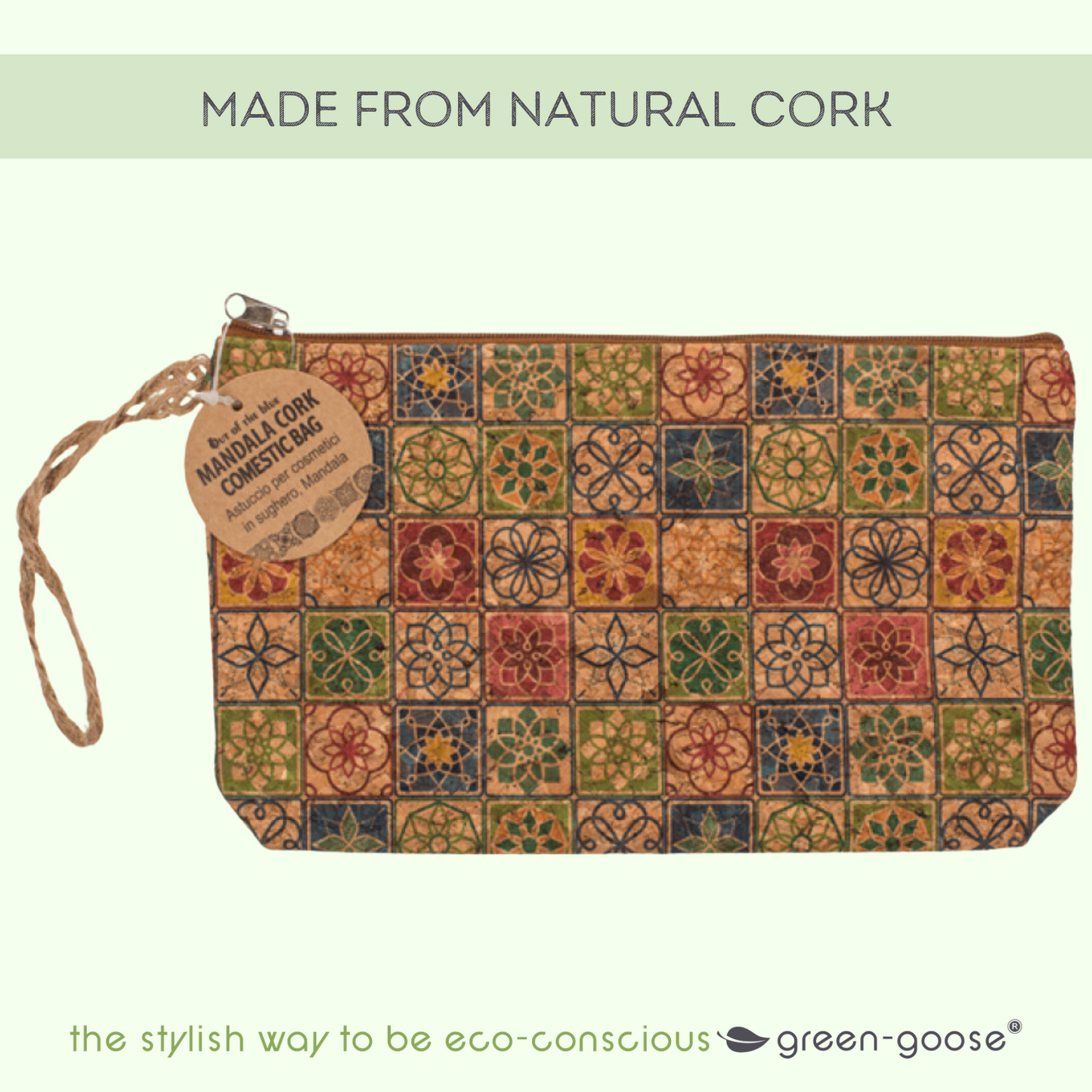 green-goose Kurk Make-up Tasje - Franse Tegel