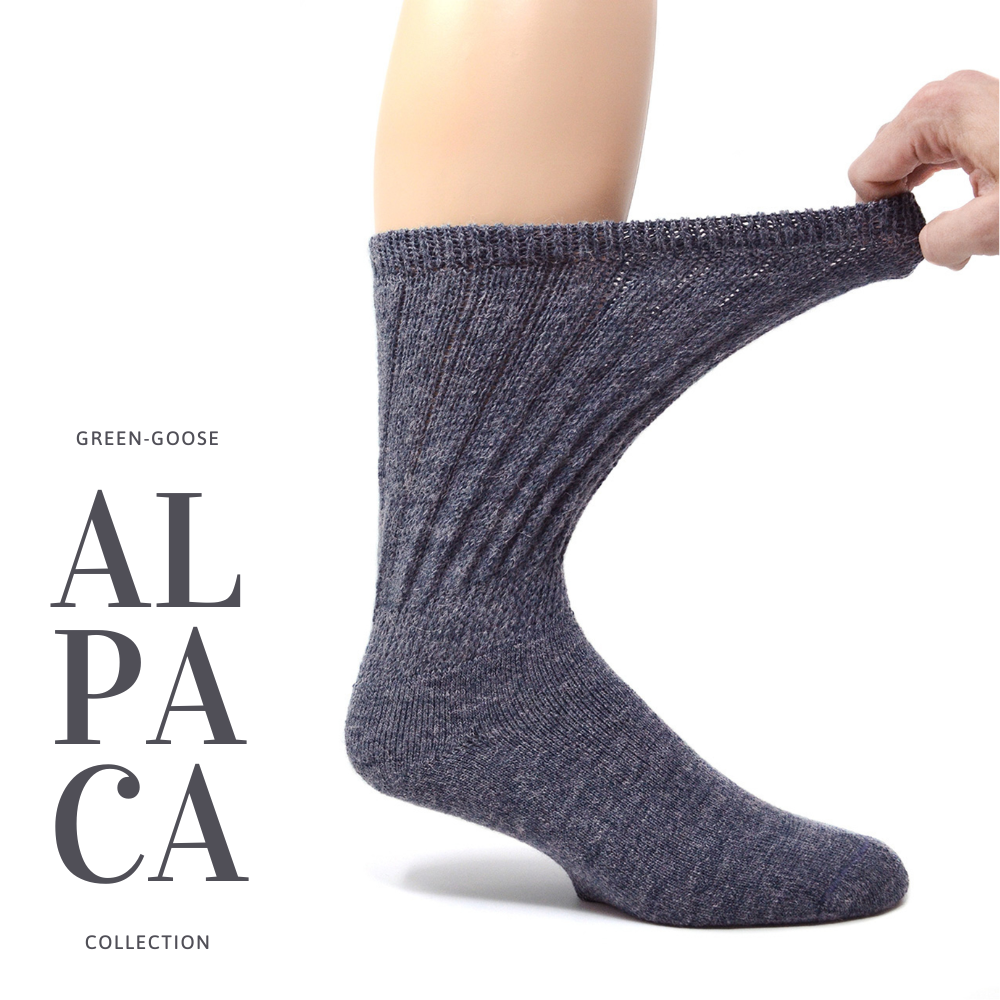 green-goose Alpaca Herensokken - 2 Paar - Relief - 85%