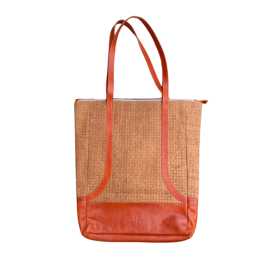 Gissy Kurk en Leer Handtas XL - Oranje