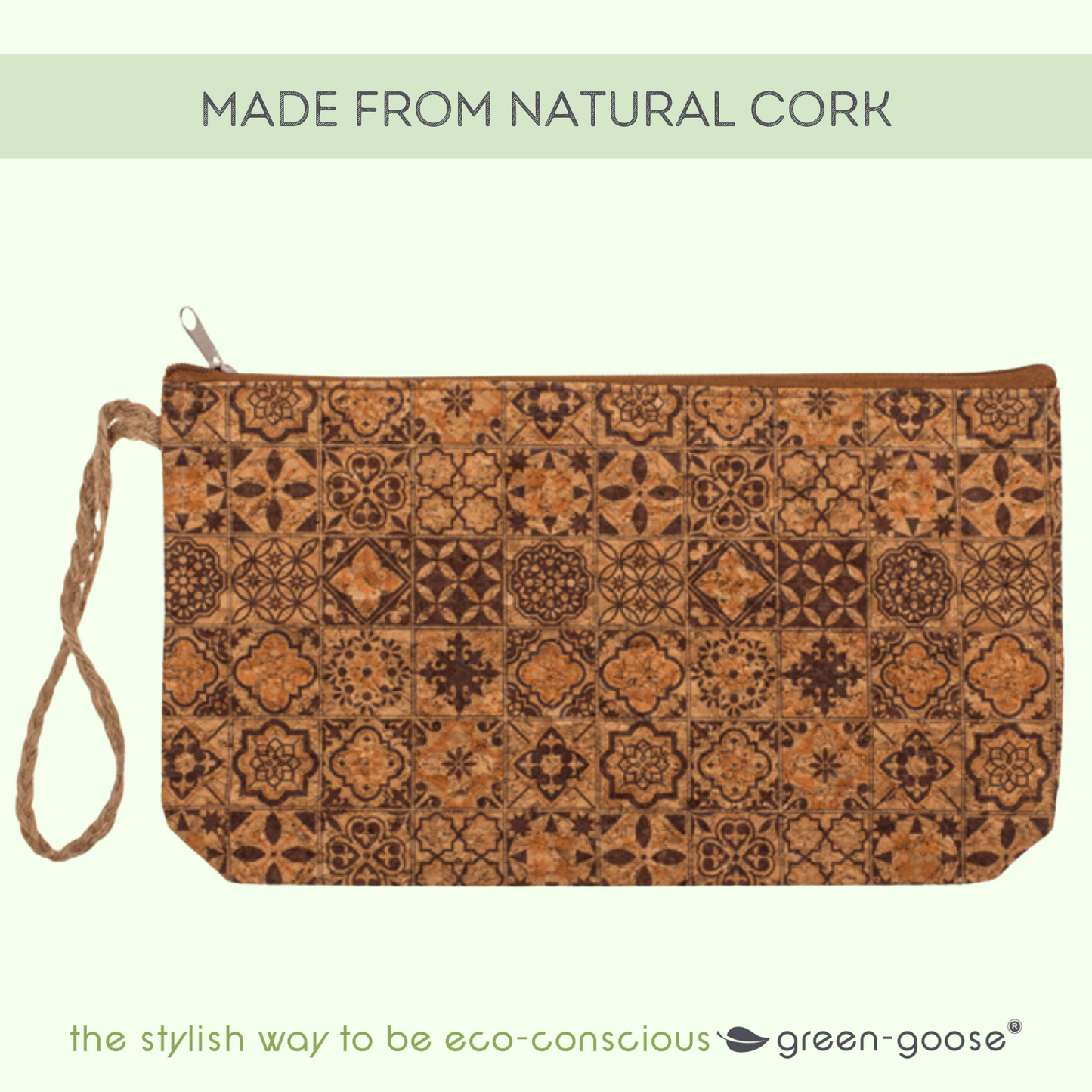 green-goose Kurk Make-up Tasje - Bruine Tegel