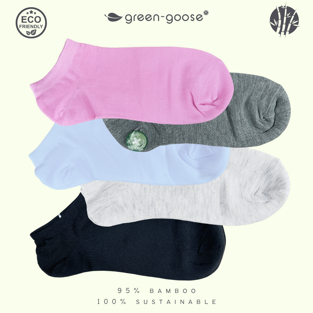 green-goose Bamboe Dames Enkelsokken - 5 Paar - Maat 35-38 - 85% bamboe