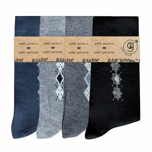 green-goose Bamboe Herensokken - Maat 39-44 - 4 Paar - 85% Bamboe