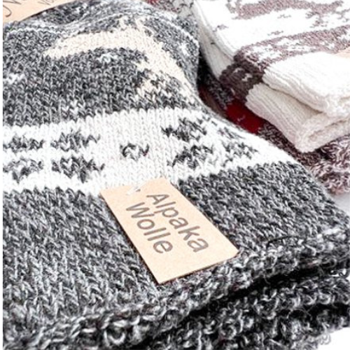 green-goose Alpaca Herensokken - 2 Paar - wit/bruin - 95%