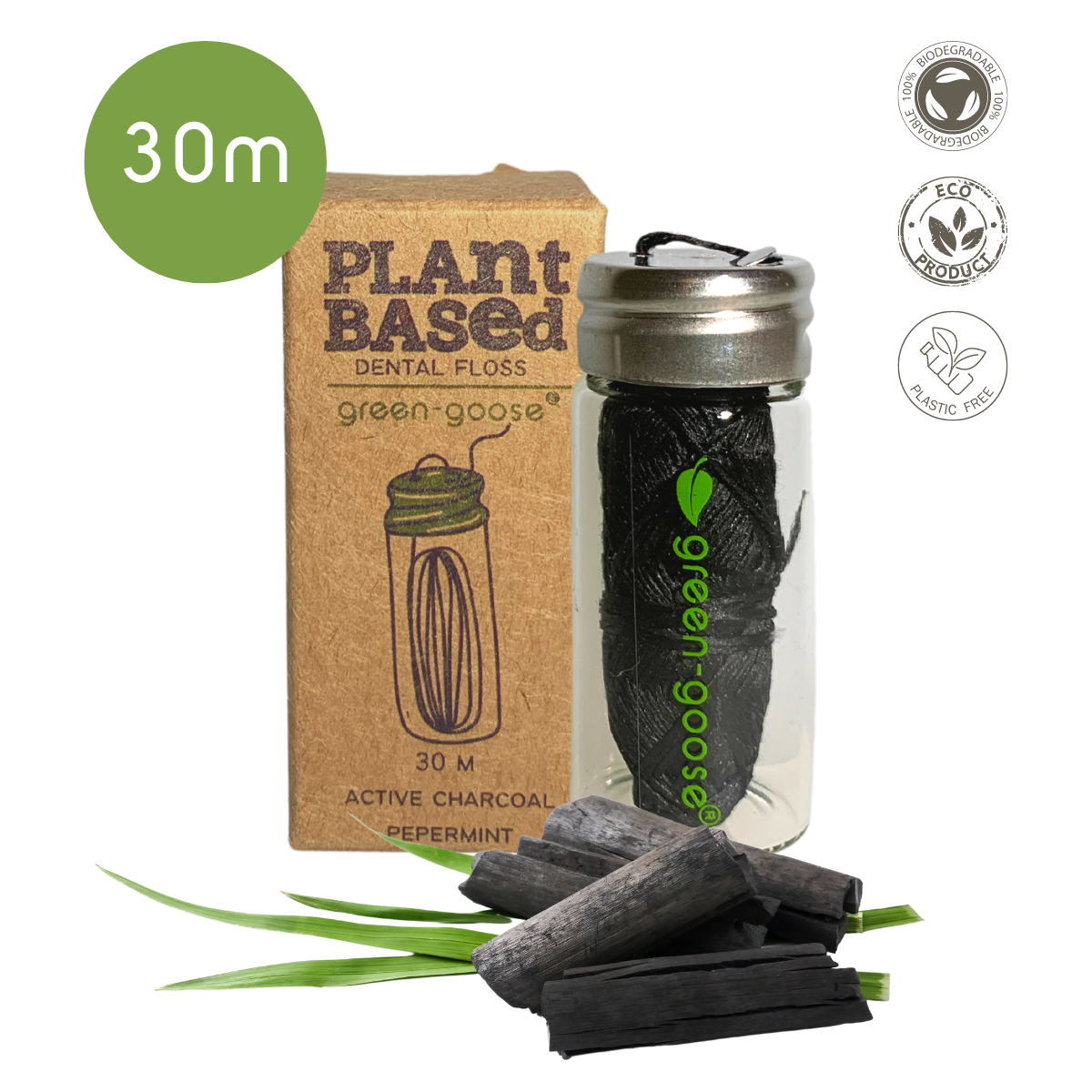 green-goose Bio-based Flosdraad - Charcoal Mint