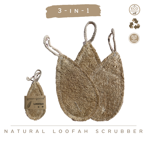 green-goose Loofah Keukenspons Druppel - Set van 3