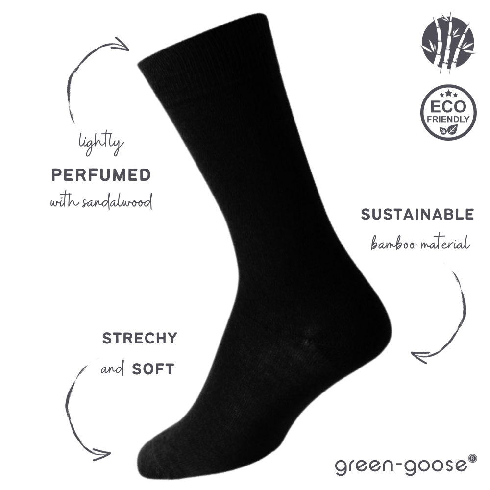 green-goose Bamboe Unisex Sokken - Zwart - 5 Paar - 95%
