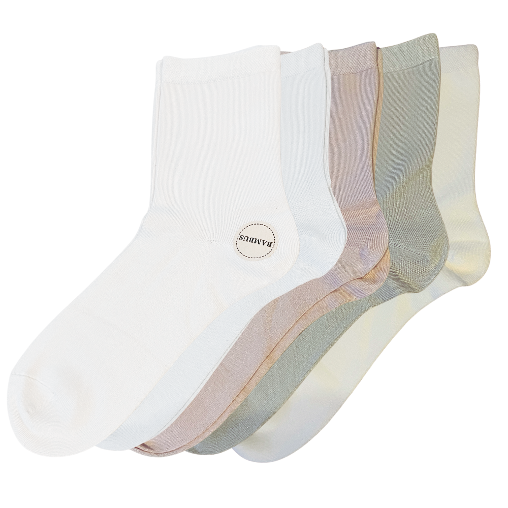 green-goose Bamboe Dames Sokken - Pastel - 5 Paar - 95%