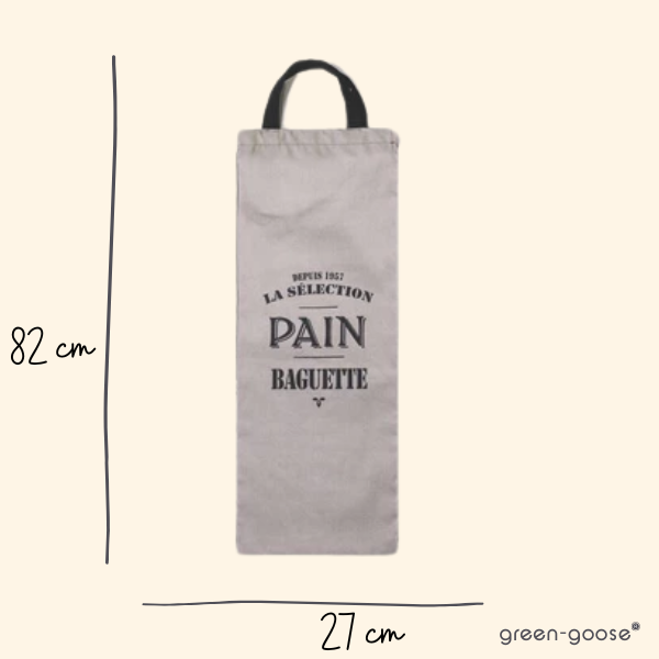 green-goose Katoenen Broodzak XXL - 27x82 cm - Wit/Zwart