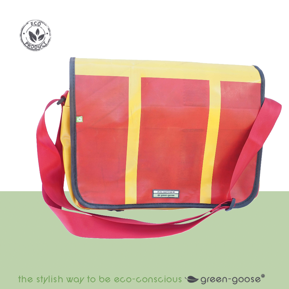 green-goose Laptoptas Strade 17" - Rood, Geel