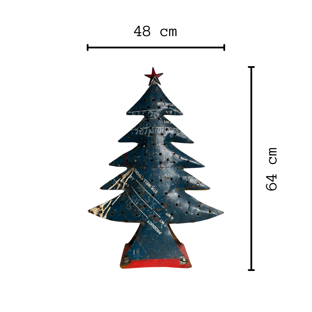 Upcycled Metalen Kerstboom | Blauw green_goose_projects