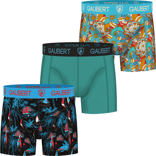 Gaubert Bamboe Boxershorts | 3 Stuks | Zeilboot en Bloemen green_goose_projects