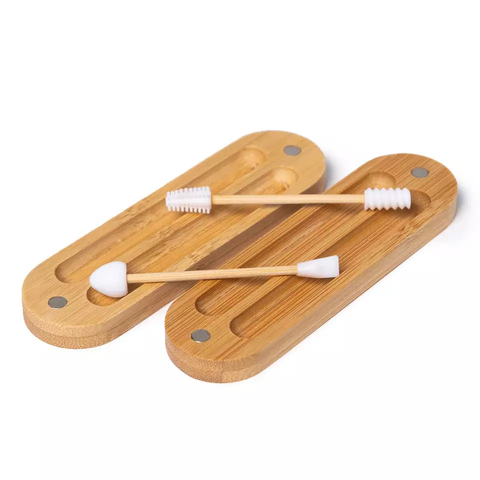 green-goose Herbuikbare Bamboe Wattenstaafjes en Make-up Applicator