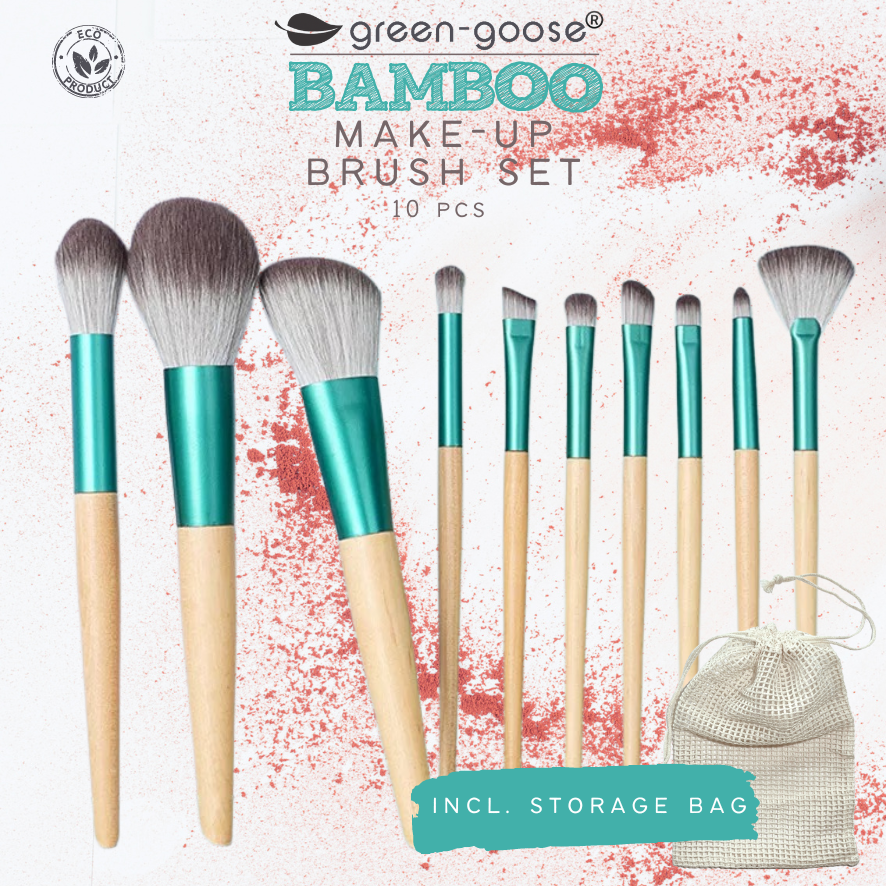 green-goose Make Up Borstel Set met Zak - 10 Stuks