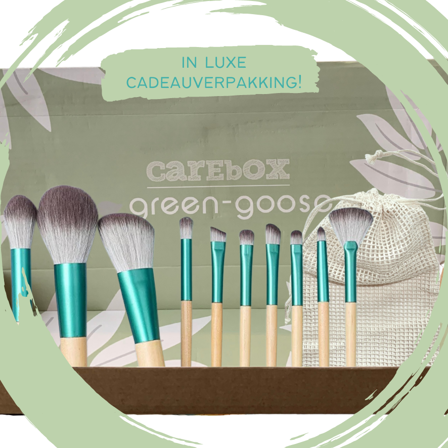 green-goose Make Up Borstel Set met Zak - 10 Stuks