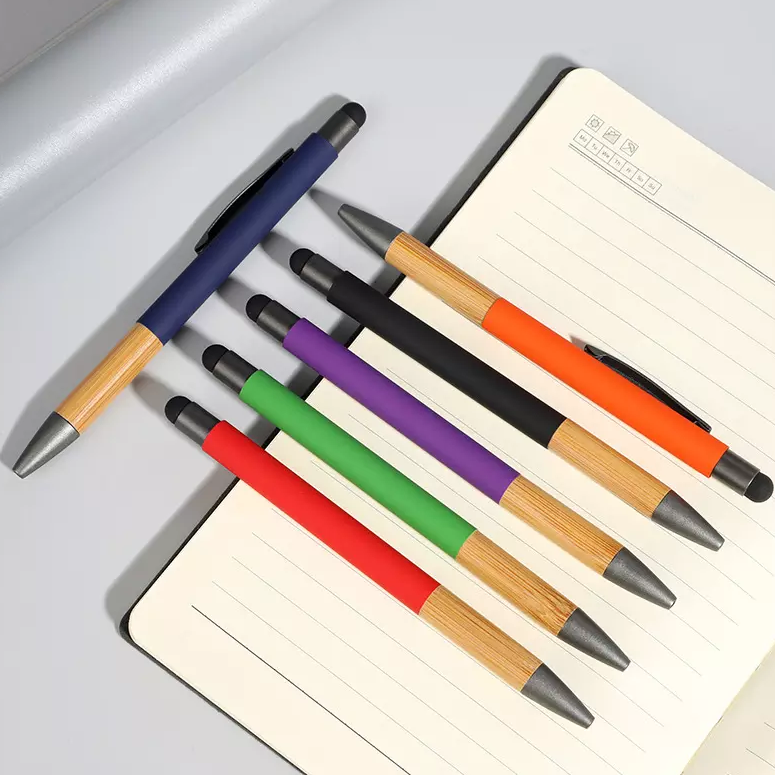 green-goose Bamboe Stylus Pennen - 4 Stuks - Random Kleuren