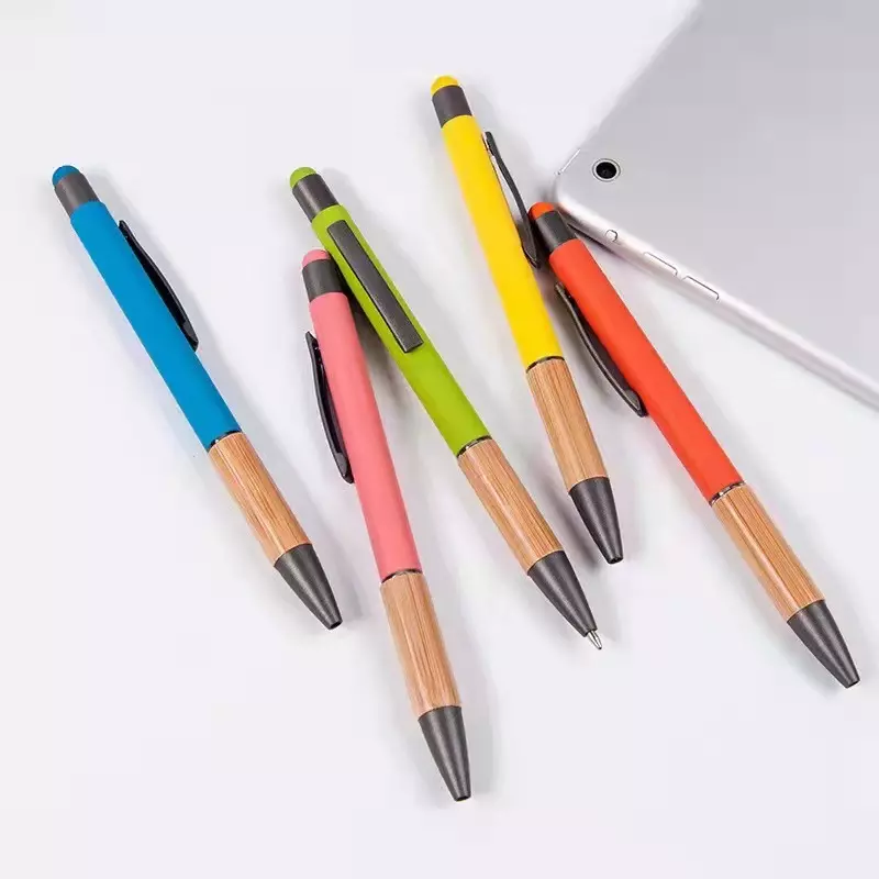 green-goose Bamboe Stylus Pennen - 4 Stuks - Random Kleuren