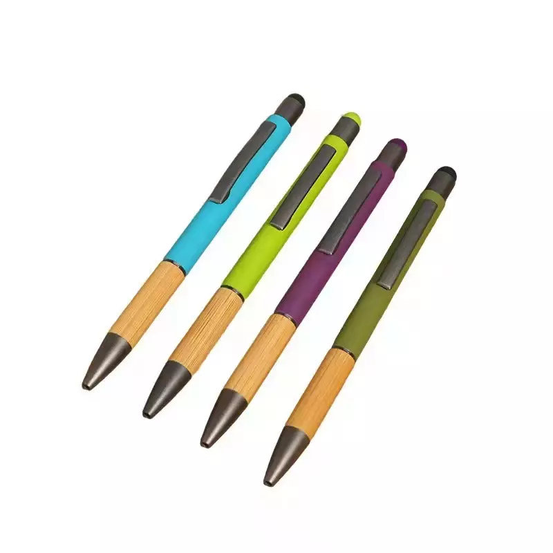 green-goose Bamboe Stylus Pennen - 4 Stuks - Random Kleuren