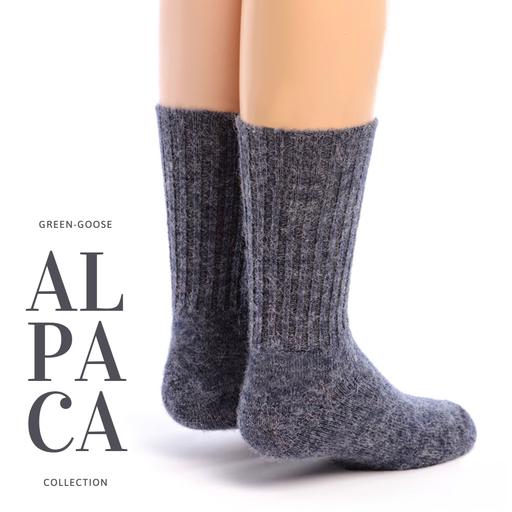 green-goose Alpaca Damessokken - 1 Paar - Relief - 85%