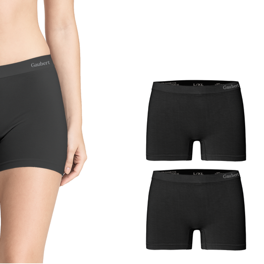 Gaubert Naadloze Dames Bamboe Boxershorts - Zwart - 2 Stuks