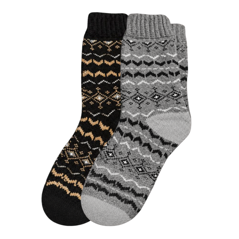 green-goose Alpaca Damessokken - Diagonaal - 2 Paar