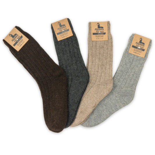 green-goose Alpaca Herensokken - 2 Paar - Relief - 85%