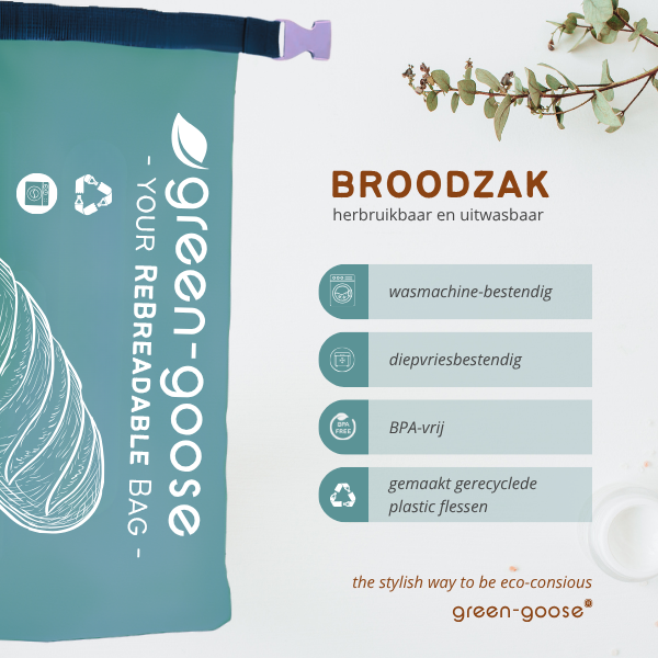 green-goose Herbruikbare rPet Broodzak XL - 42x28cm