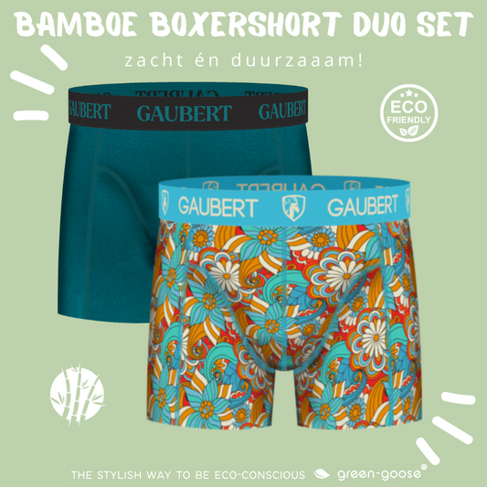 Gaubert Bamboe Boxershorts | Duo Set XL | Bloemen