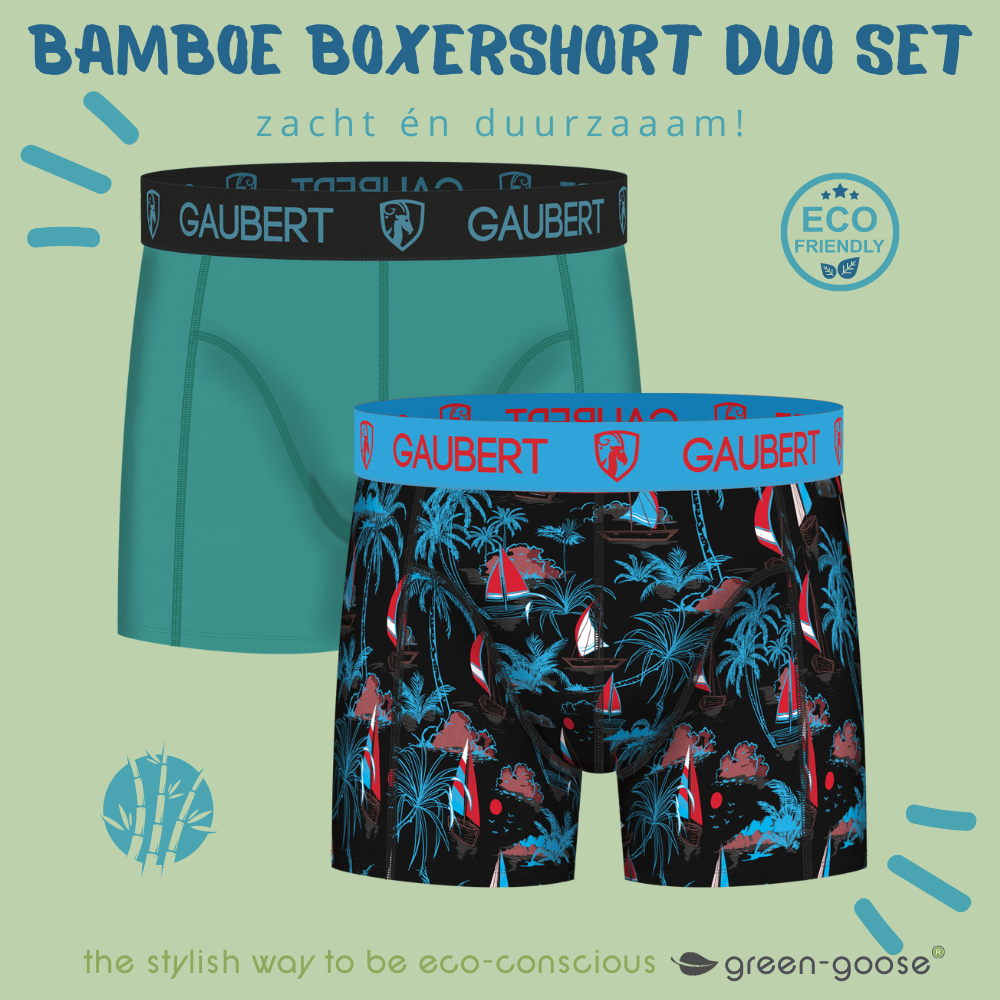 Gaubert Bamboe Boxershorts - Duo Set XL - Zeilboot