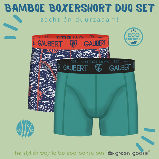 Gaubert Bamboe Boxershorts | Duo Set XL | Vissen