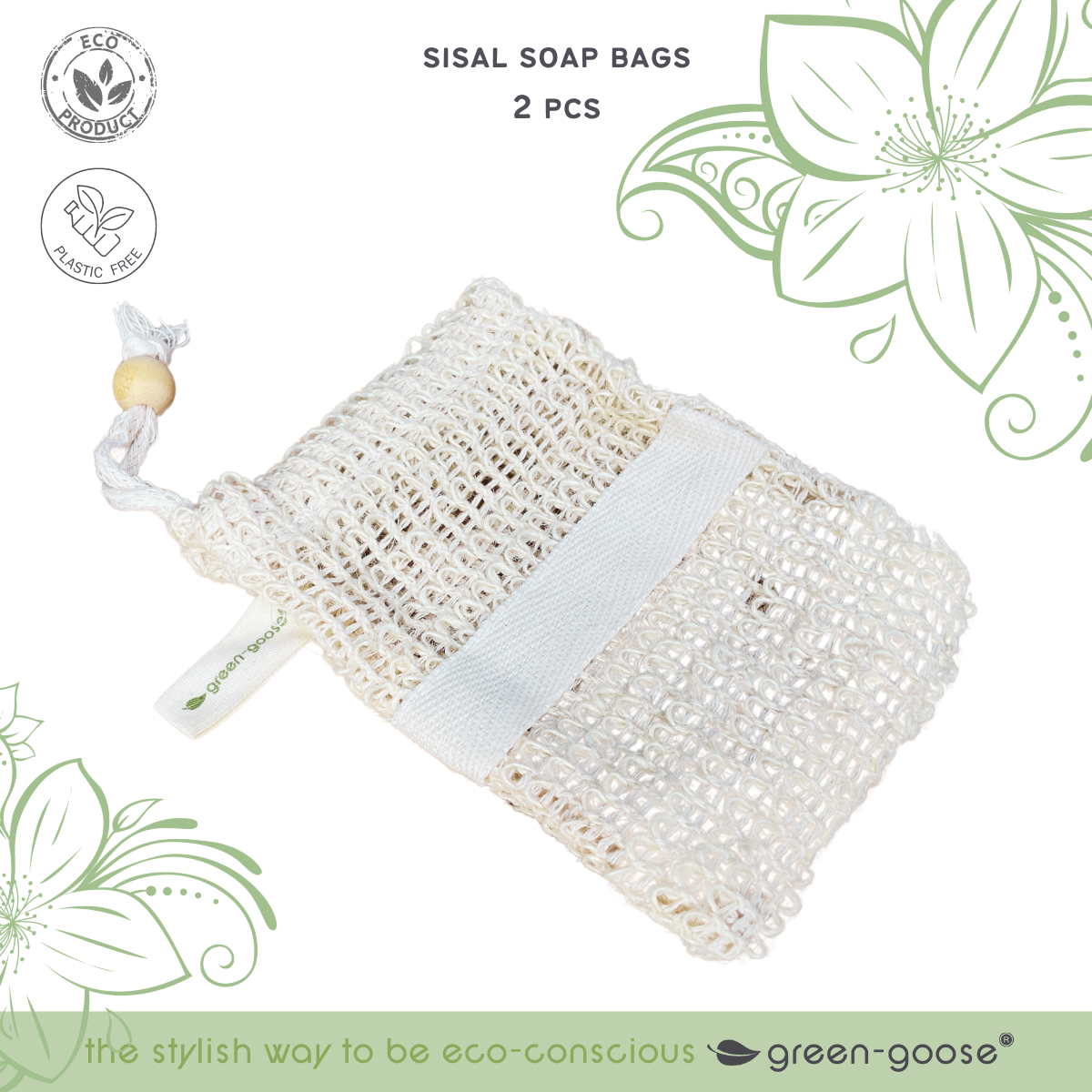 green-goose Sisal Zeepzakjes met Band | 2 Stuks