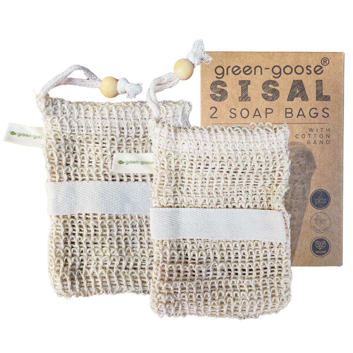 green-goose Sisal Zeepzakjes met Band | 2 Stuks