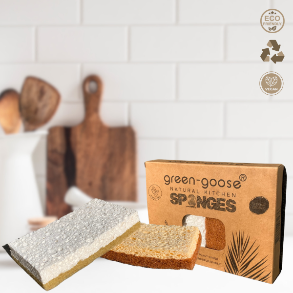 green-goose Bio Keukenspons Duo | 2 Sets | Sisal en Kokos