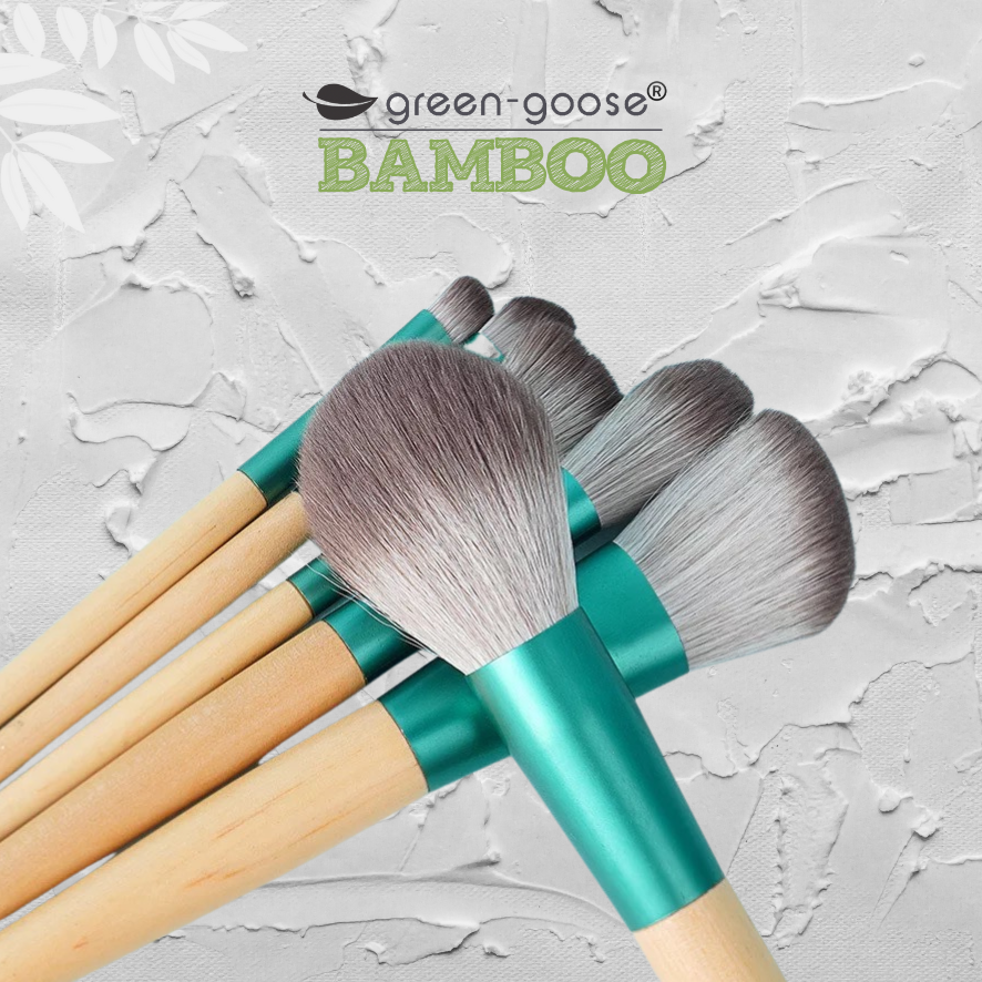 green-goose Bamboe Make-up Kwasten in Kurk Tasje