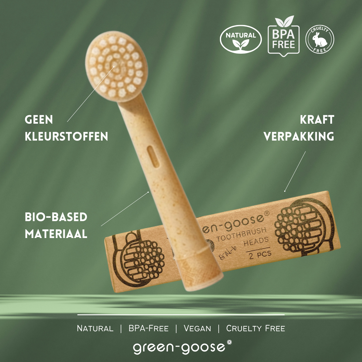 green-goose Oral B Bio-based Opzetborstels XL - 4 Stuks - Ongekleurd