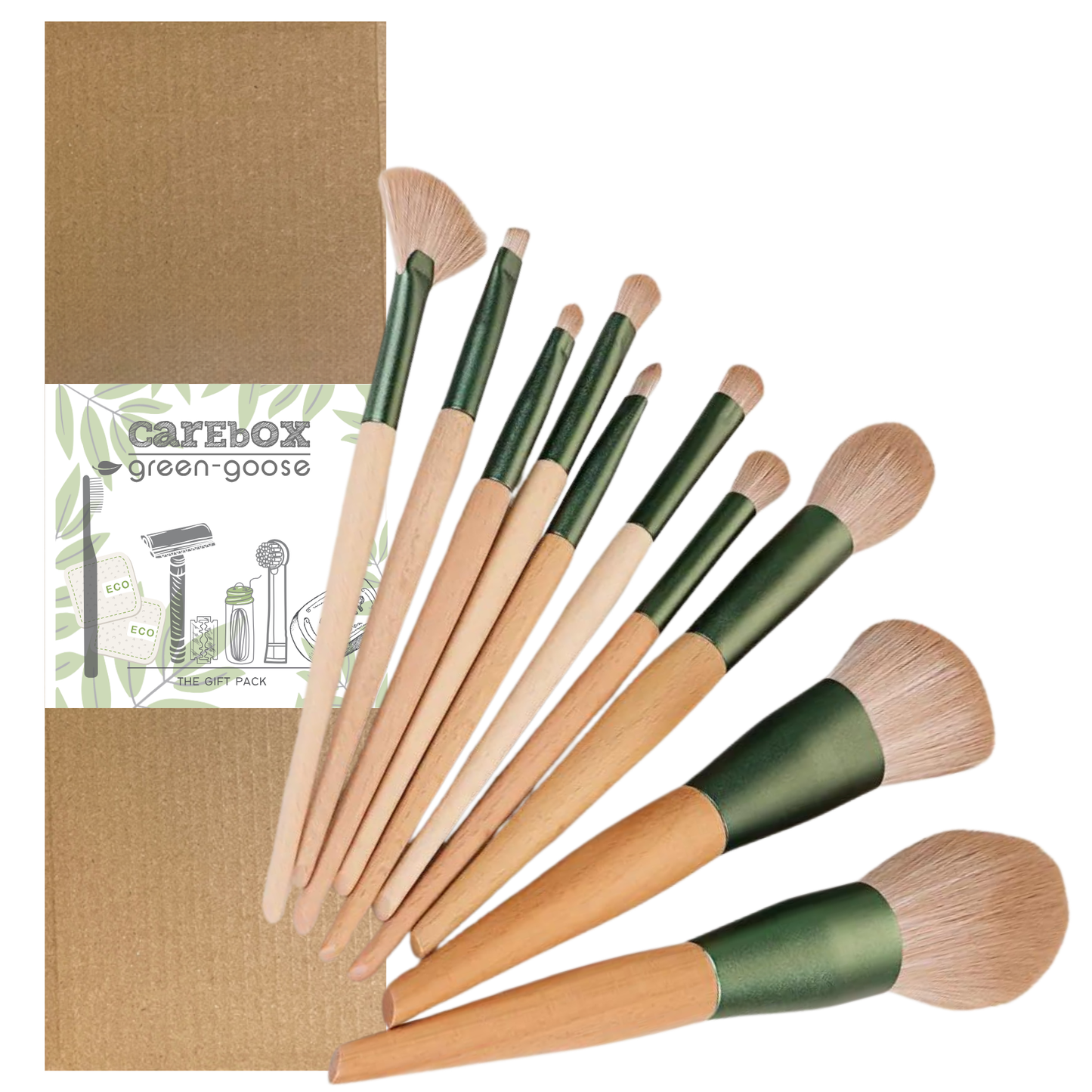 green-goose Make Up Borstel Set met Zak - 10 Stuks