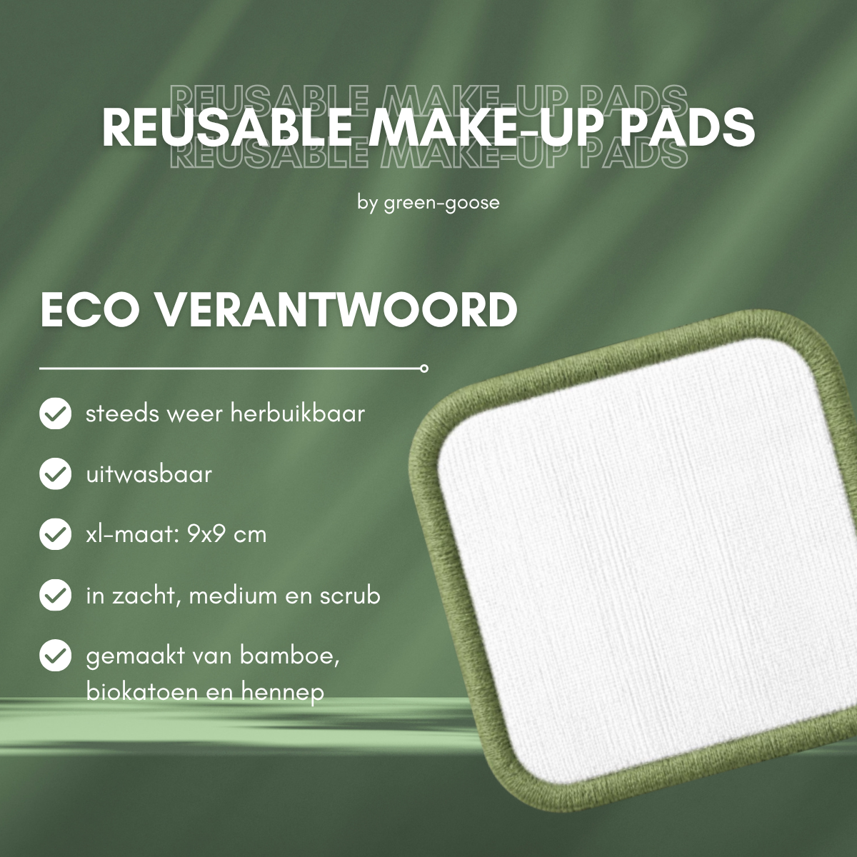 green-goose Herbruikbare Wattenschijfjes - 15 Stuks - Mix