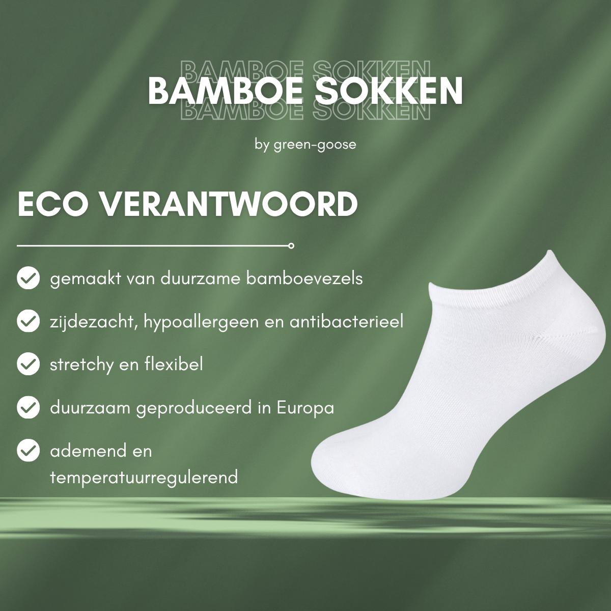 green-goose Bamboe Enkelsokken - 4 Paar - Wit