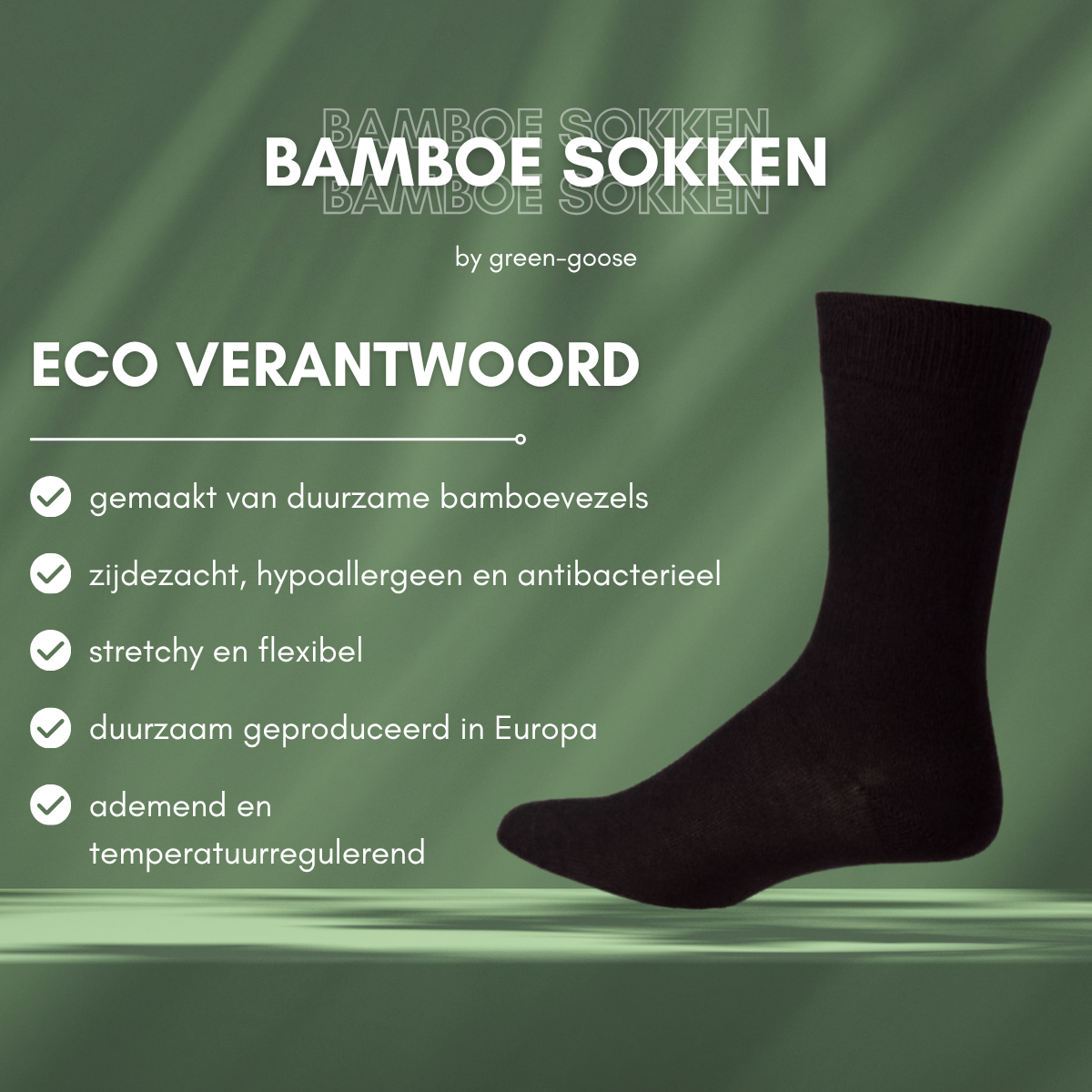 green-goose Bamboe Sokken - 2 Paar - Zwart