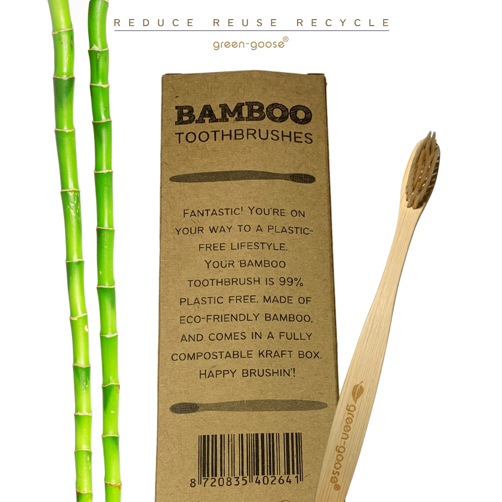 green-goose Bamboe Tandenborstels | 4 Stuks | Hard & Medium